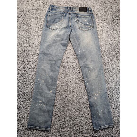 Empyre Jeans Men 32x34 Blue Straight Relax Thrashed Denim Streetwear Distressed - Picture 2 of 10